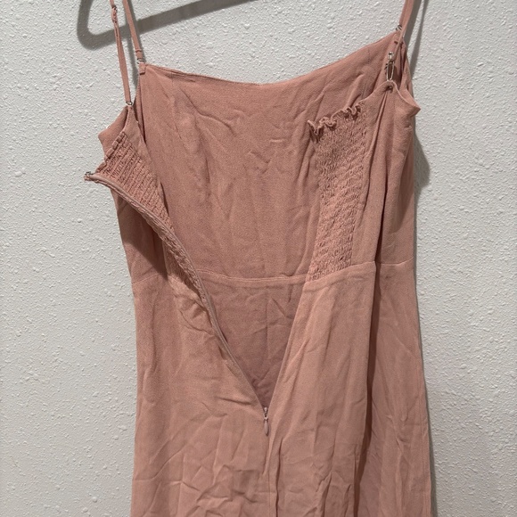 Reformation Dusty Pink Spaghetti Strap Square Neck Midi Dress with Slit - Picture 7 of 8